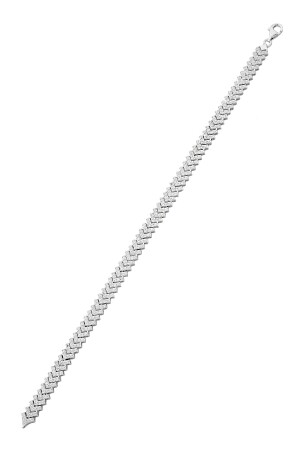 925 Ayar Gümüş V Çavuş Model Su Yolu Bileklik - 45084002 - 4