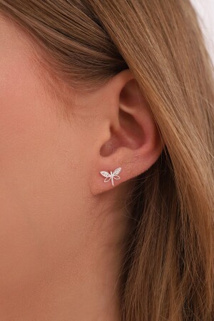 من 925 سبرينغ فضية بيضاء زيركون حجر Dragonfly أذن - Bilsen Store