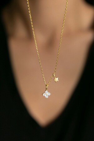 النجمة النجمية للنساء النموذج الحد الأدنى 925 قلادة الفضة النقدية ELKSLVR7423 - Elika Silver