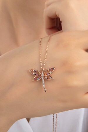 من 925 فريدة من الفضة الزيركون الحجر طائر النمط طائر النمط عنق GMSVDS-9066-YSFCKLBK - Gümüş Vadisi