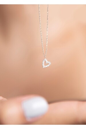 قلوب النساء من طراز 925 سبرينغ رقبة فضية - Elika Silver