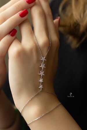 مقعد من قوائم النجم من الشهمران 925 سلورية فضية بيضاء فضية مقعد من قوائم النجم من حجر زيركون - By Barun Silver