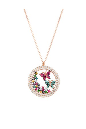 من 925 سدرلينغ الفضة لون الفراشة عنق MNZ-النساء SGTL7396 - Söğütlü Silver