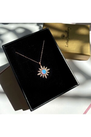 عقدة شمسية من حجر من أوبال - 925 عقدة فضية من سترنغ OPL-01 - LOTUS JEWELLERY