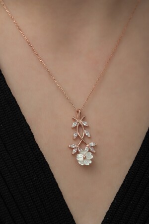 925 Sterling Magnolienblume Halskette Damen Silber Halskette TRDYL950 - 7