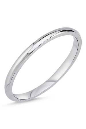 925 Sterling Silber 1-5 mm gewölbter dünner Herren- und Damen-Silber-Ehering-Verlobungsring - 1