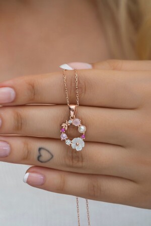 925 Sterling Silber Magnolienblüten-Modell Frühlingsblumen-Halskette NRZ998515 - NEREZE