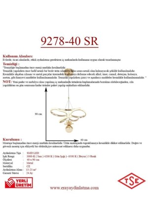 9278-40 LED-Kronleuchter in Gelb - 4