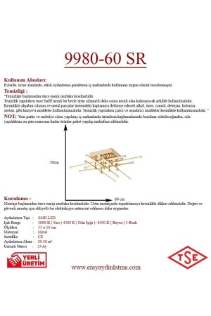 9980-60 Gelber LED-Kronleuchter 9980-60 GD - 3