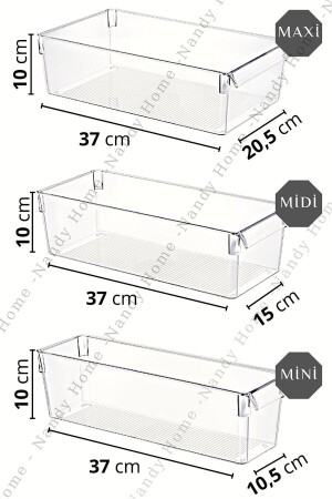 9'lu Set Tall Clear Buzdolabı & Dolap Içi Düzenleyici Organizer NDY-EP-TLL9SET - 8