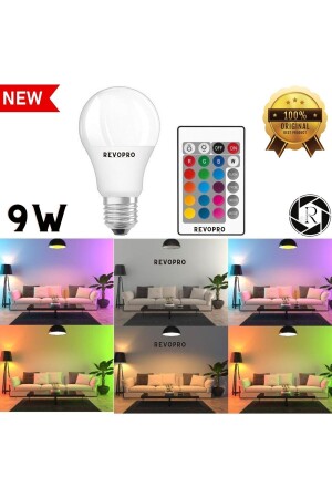 9w Rgb Led Ampul Renk Değiştiren kumandalı ampul - Revopro