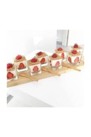 9x9Glas quadratischer Becher Magnolien-Dessert-Eiscreme 5064804 - 4