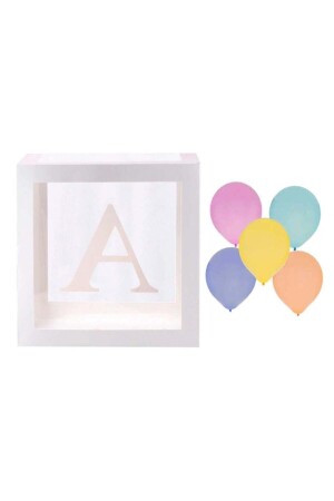 A Harfli Beyaz Kutu Ve Balon Seti - Bidolumutluluk