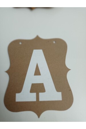 A Harfli Kraft Kağıt Zemin Beyaz Harf Kişiye Özel Banner - Asöy