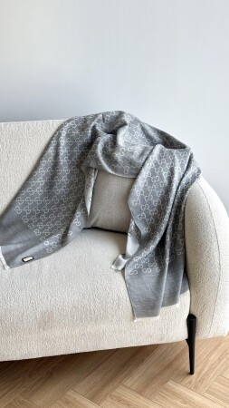 A Kalite Yün İpek Şal - Gri - Duendeca