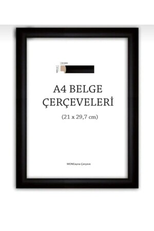 A4 Belgelik 1. Sınıf Siyah Çerçeve (22mm) - 1