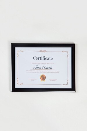 A4 Çerçeve Siyah 21x30 Sertifika Diploma Belge Fotoğraf Için Pvc Camlı - 1