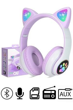 AA-Qualität, SD-Karteneingang, Radio, Bluetooth 5. 0 Kopfhörer High Sound Smart LED Light Cat Kopfhörer ISW 2856 - 1