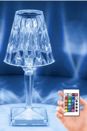 ® Abajur Model Usb Şarjlı Dokunmatik Kumandalı 16 Farklı Işık Modlu Masa Üstü Kristal Akrilik PRA-8804260-2494 - 8