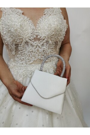 ABENDKLEID AUS PERLEN AUS SATIN FÜR DAMEN, STEIN-CLUTCH-PORTFOLIO-HAND, HOCHZEIT, VERLOBUNG, ABENDTASCHE - 1