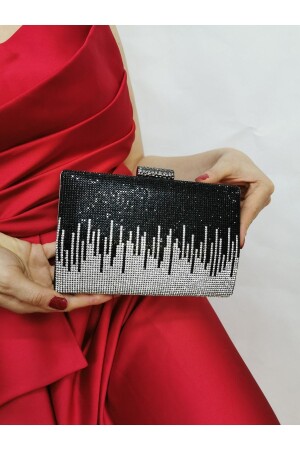 Abendkleid-Clutch für Damen, Stoned Black, Portfolio, Hand, Nacht, Hochzeit, Verlobung, Tasche - 2