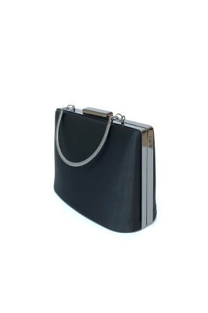 Abendkleid-Clutch-Portfolio für Damen aus Satin in Schwarz. Damentasche - 5