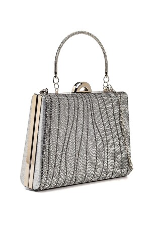 Abendkleid-Clutch-Portfolio-Tasche für Damen in Stoned Silver - 2