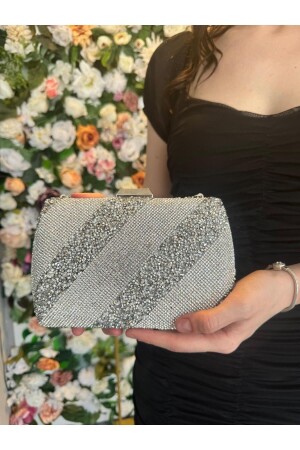 Abendkleid-Tasche mit Band und Swarovski-Steinen - 3