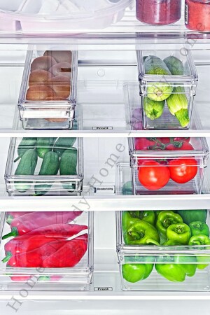 Abgedeckter, großer, transparenter Kühlschrank- und Schrank-Organizer, 3-teilig, NDY-EP-617 - 4