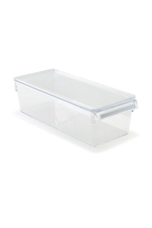 Abgedeckter Kühlschrank-Organizer im Schrank-Organizer-Regal 360 x 150 x 100 mm, transparent, M-E27-20-16K - 2