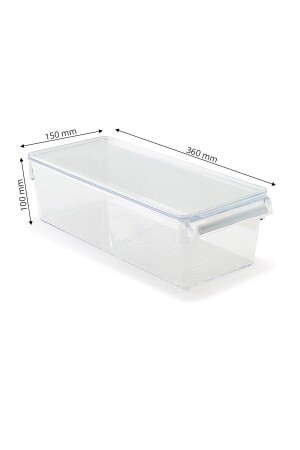 Abgedeckter Kühlschrank-Organizer im Schrank-Organizer-Regal 360 x 150 x 100 mm, transparent, M-E27-20-16K - 6