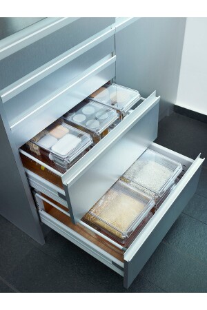 Abgedeckter Kühlschrank-Organizer im Schrank-Organizer-Regal 360 x 150 x 100 mm, transparent, M-E27-20-16K - 7