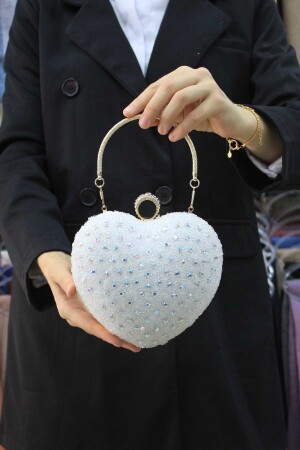 كيس ملابس مساء بيضاء من قلب النساء - Roza Canta