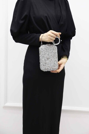 صندوق ملابس مساء من النساء من الفضة الطبيعية - Roza Canta