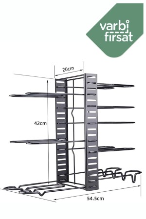 Abnehmbarer Topfdeckel, Küchenaufbewahrungsfunktion, Topf- und Pfannen-Organizer – Organizer im Schrank - 5