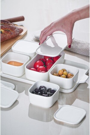 Acar 5,li Kapaklı Porselen Kahvaltı Takımı acrprslnkhvhtlkr - Paşabahçe