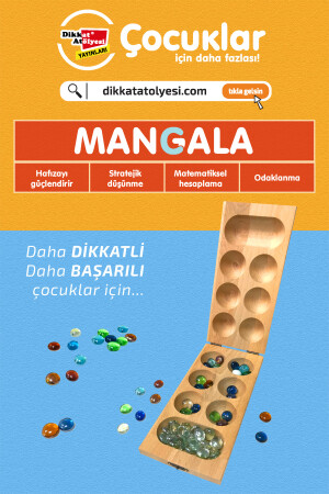Achtung Atelier Mangala mit Holzbezug, Mancala 100 % Buchenholz mit Naturglasstein 9786057842356 - 6
