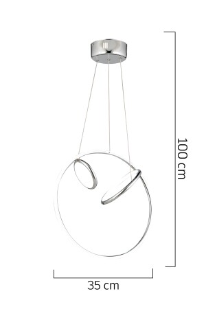 Acosta Chrom Pendelleuchte 44 Watt Pendelleuchte LED Büro Kronleuchter Moderne Küche Badezimmer Led Wohnzimmer Pendelleuchte Kronleuchter 11271-01-CH - 4