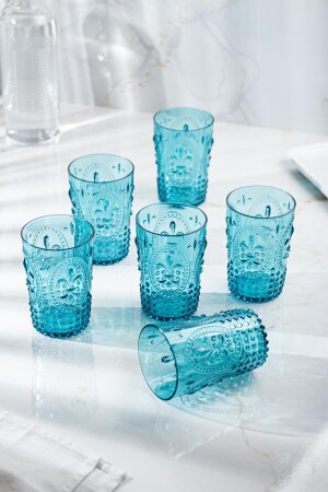 Acryl-Aquamarin-Set mit 6 kurzen Gläsern und Softdrink-Kaffeegläsern 400 ml (kein Glas) 1653164 - 4