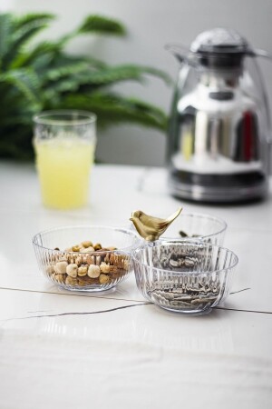 Acryl Gold Bird Snack Bowl Präsentation Zuckerdose Transparent (Es ist kein Glas – es ist Acryl) 1980-GOLD - 4