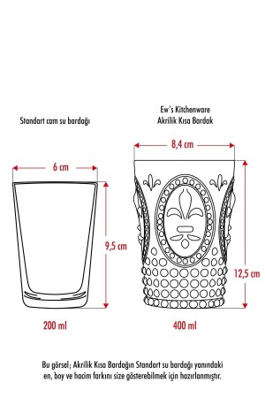 Acryl-Honig-Set mit 6 kurzen Gläsern und Wasser-Erfrischungsgetränk-Kaffeegläsern 400 ml (kein Glas) 1653164 - 5
