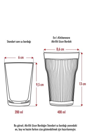 Acrylgeräuchertes 6-teiliges hohes Glas & Wasser-Erfrischungsgetränkeglas 400 ml (kein Glas) Barokuzundp6 - 6