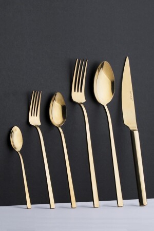 Adelina 72-teiliges Gabel-Löffel-Messer-Set für 12 Personen – Gold ART-05002/7 - 2