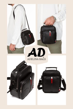 Adelina Hand- und Umhängetasche aus schwarzem Leder für Reisen und Alltag mit Kreuzgurt PRA-6602811-0595 - 3