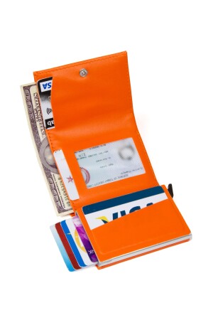 Adelina Orange Nova Leder-Geldbörse mit automatischem Schiebekartenhalter ADL2845 - 5