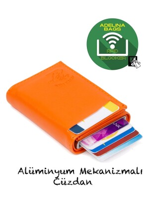 Adelina Orange Nova Leder-Geldbörse mit automatischem Schiebekartenhalter ADL2845 - 1