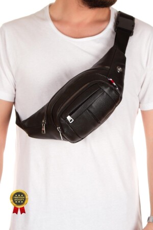 Adelina Unisex Schwarze Schulter- und Hüfttasche mit Kopfhöreranschluss ADL-5679 - 1