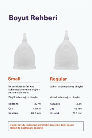 Adet Kabı Regl Kabı Menstrüel Kap Menstrual Cup [[Small Transparan]] Alman Medikal Silikon - 5