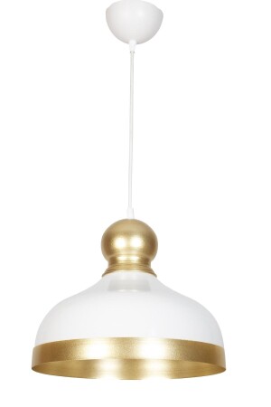 م.ن.ز-أديلي تصميم حديث قديم مفصل الداخلية البيضاء المخططة باللون الذهبي كافي - المطبخ المعدنية الواحدة الشنعة ADL - Fer Avize