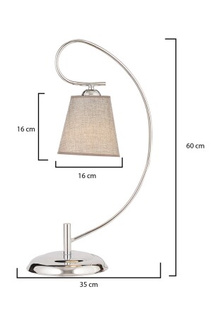 Adora verchromte Hut-Tischlampe für Wohnzimmer und Schlafzimmer, modernes Design, Lampenschirm 3728-1M-CH - 6